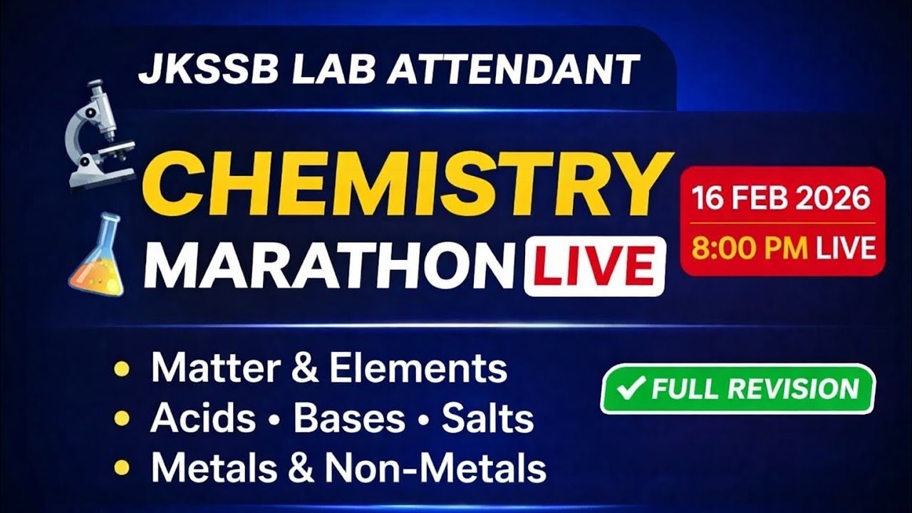 Laboratory Attendant Marathon LIVE |science Sure-S#jkssb