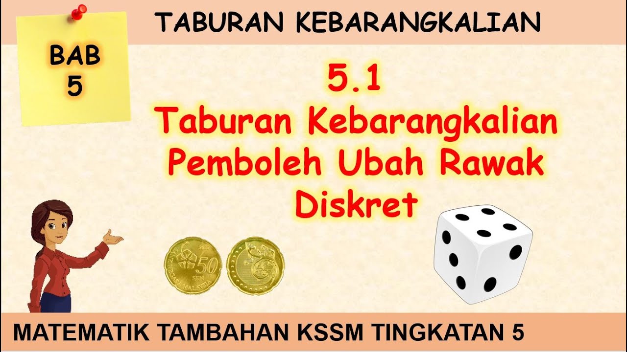 Video 01 Matematik Tambahan KSSM Tingkatan 5 Bab 5 Taburan Kebarangkalian PembolehUbah rawak Diskret
