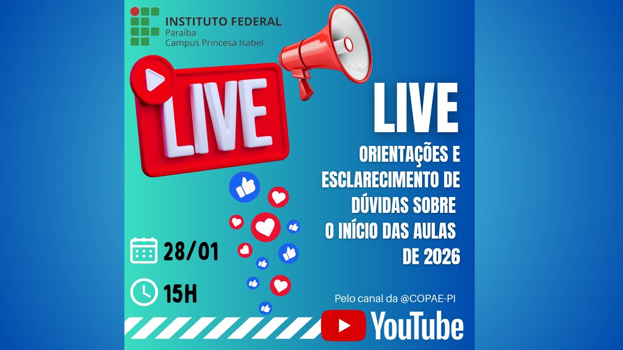 Live de orientações sobre o início das aulas de 2026