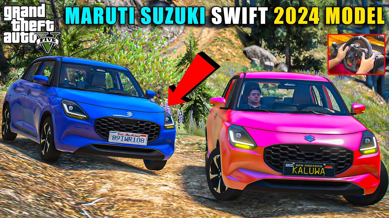GTA 5 : JIMMY NEW MARUTI SUZUKI SWIFT 2024 MODEL OFFROADING IN SHIMLA WITH LOGITECH G29
