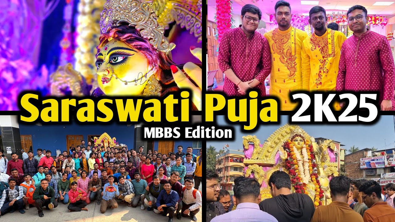 Celebrating Saraswati Pujo as a MBBS Student at BGMCH❤️| GF কি শেষমেষ জুটলো😁? Vlog 25🔥