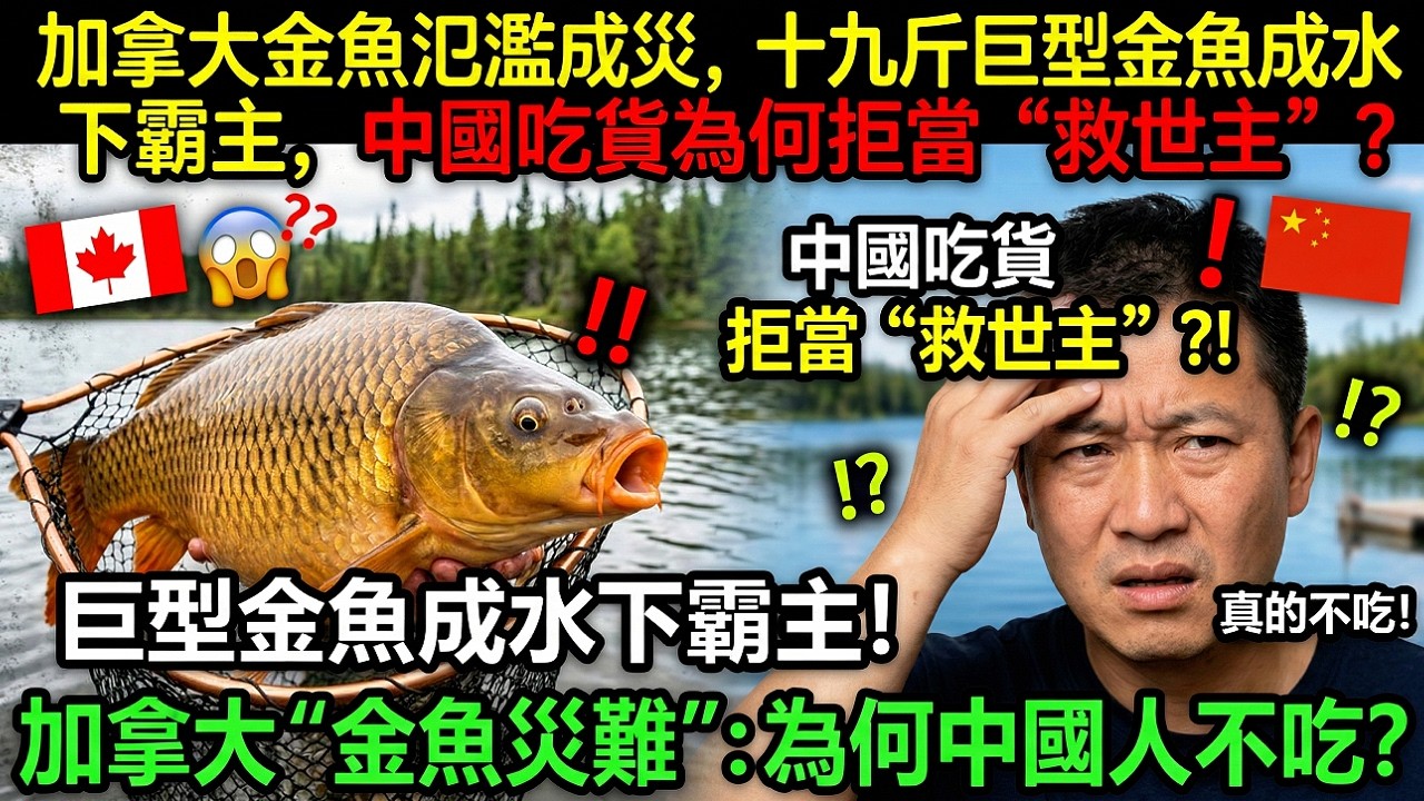 加拿大金魚氾濫成災，十九斤巨型金魚成水下霸主，中國吃貨為何拒當 “救世主”？