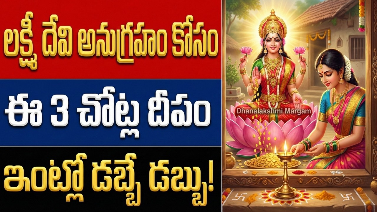 లక్ష్మీ దేవి మీ ఇంట్లో శాశ్వతంగా ఉండాలంటే ఈ 3 చోట్ల దీపం పెట్టండి! || Goddess Lakshmi