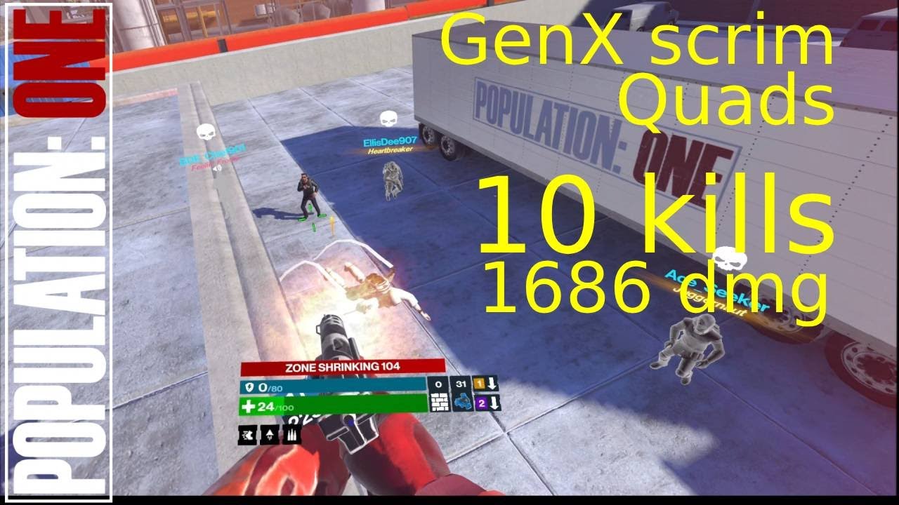 10 kills 1686 dmg | Finishing all the teams in GenX quads scrim - Population One VR