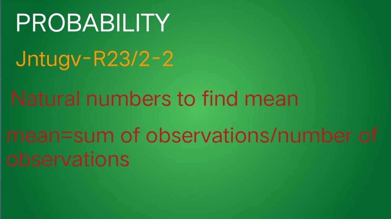 Natural numbers to find mean 
