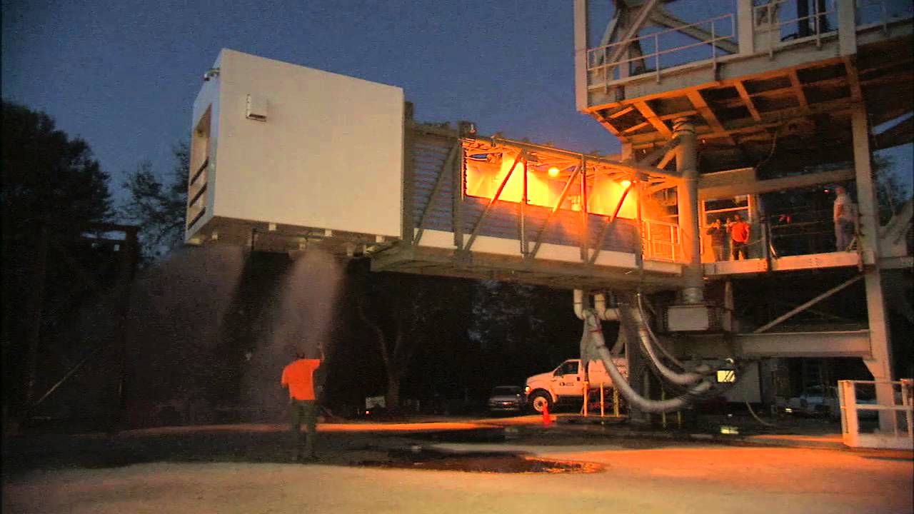 Crew Access Arm Water Deluge Test for Boeing/ULA