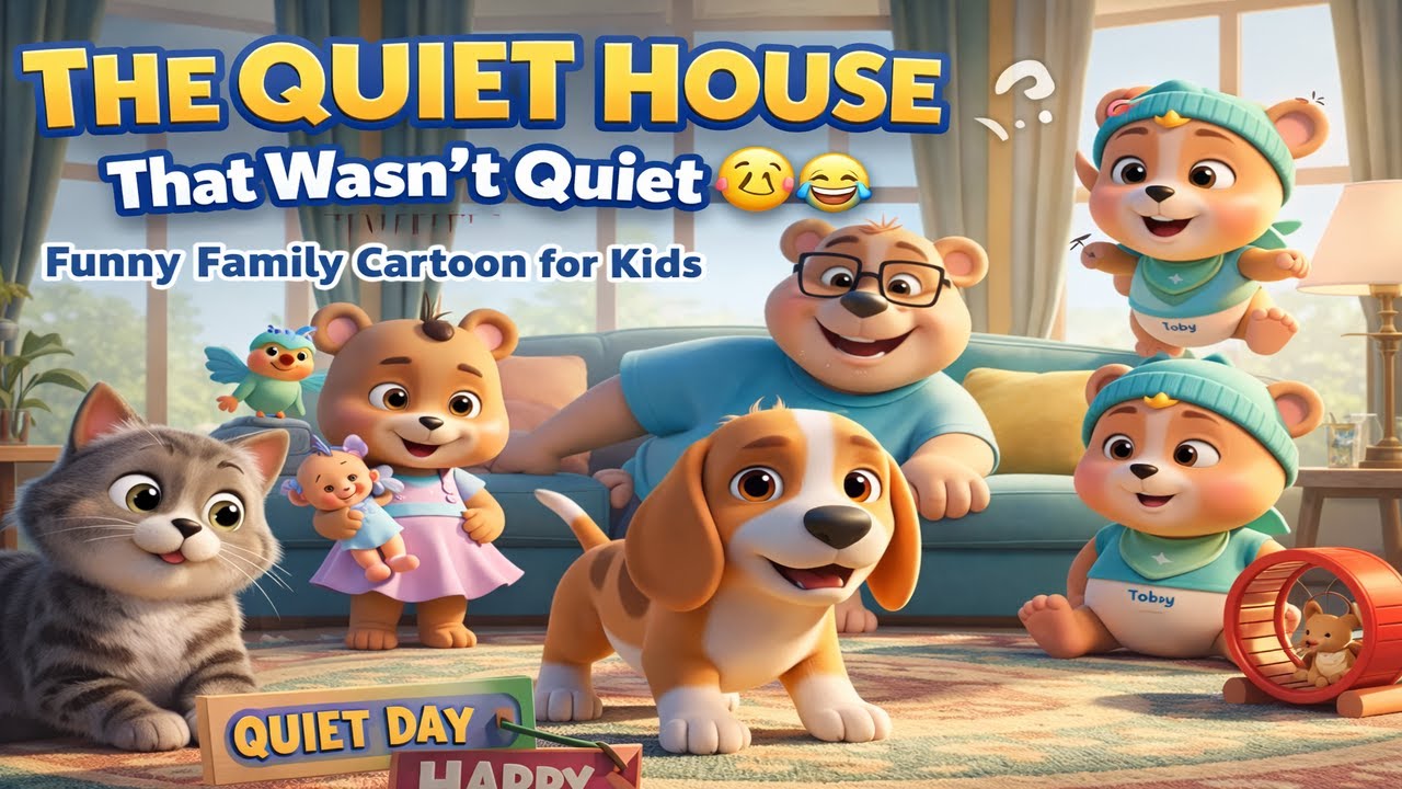 The Quiet House That Wasn’t Quiet 🤫😂  Funny Family Cartoon for Kid