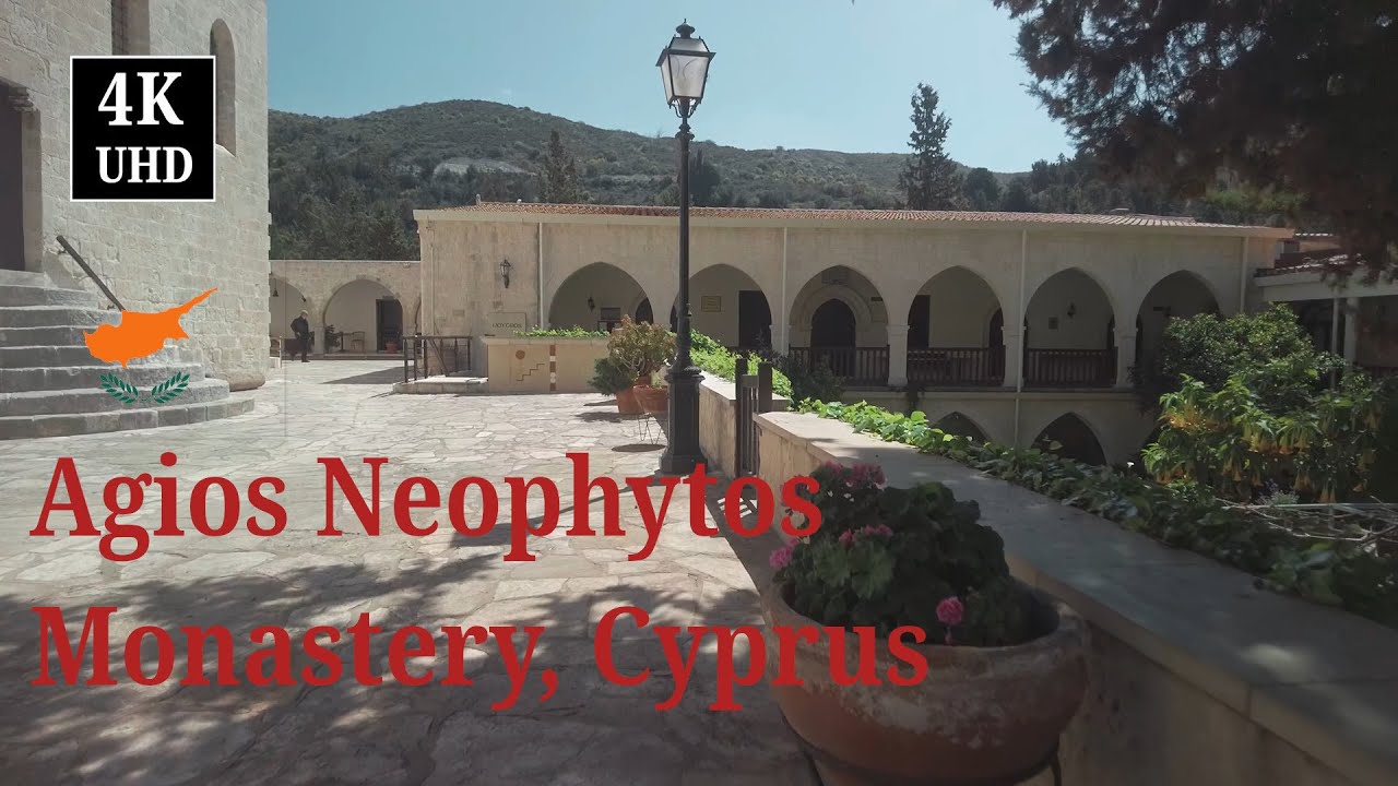 Agios Neophytos Monastery,  Cyprus - Walking Tour (4K 60fps) | Virtual Walk