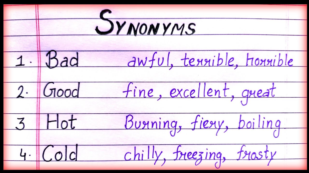 Synonyms Words | 10 Synonyms Words In English||