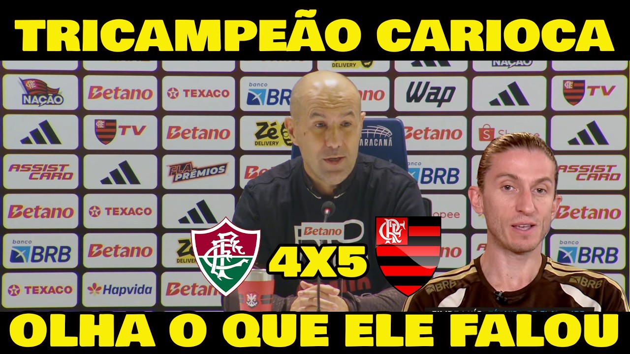 LEONARDO JARDIM DEU AULA NA COLETIVA - FLAMENGO TRICAMPEÃO CARIOCA - FLUMINENSE 4x5 FLAMENGO.