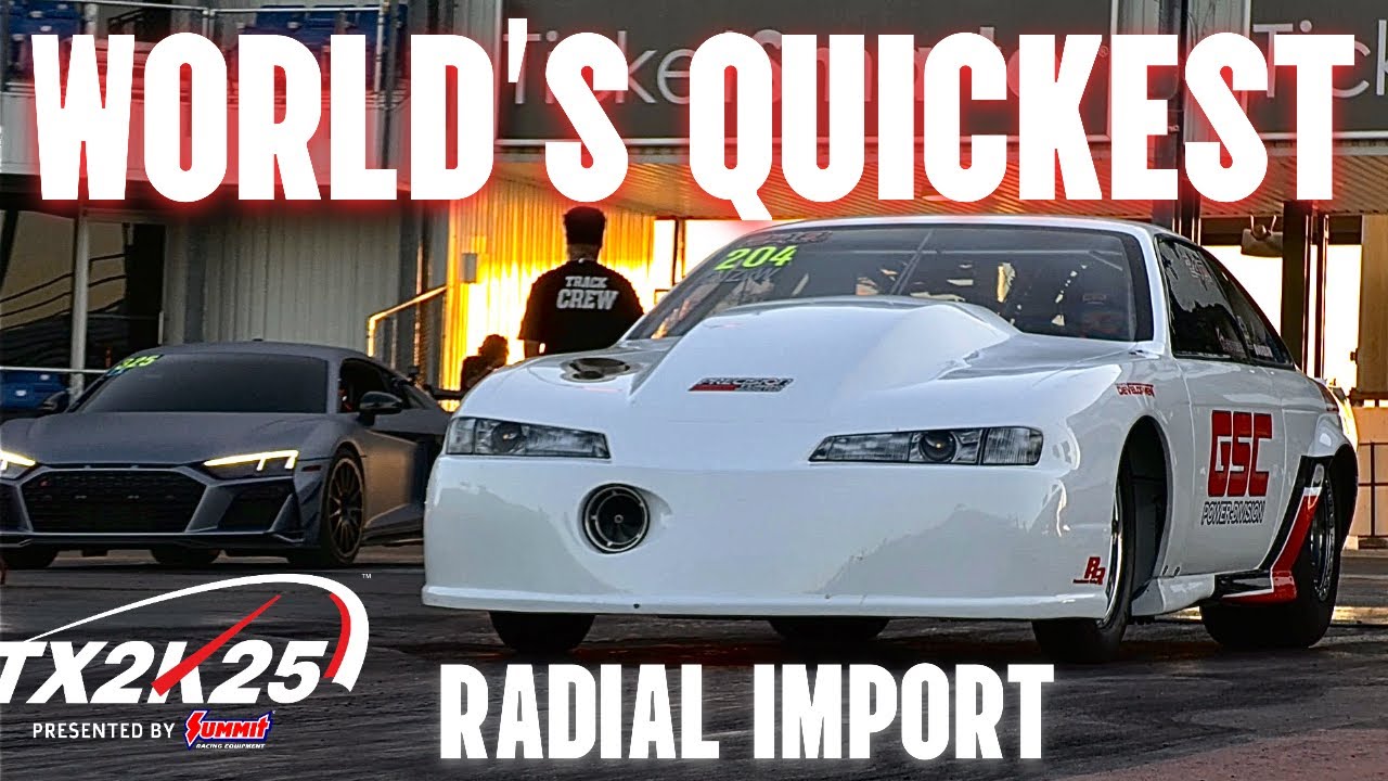 World fastest import radial car | white rice nissan silvia at tx2k25 #tx2k #2jz #supra #texas
