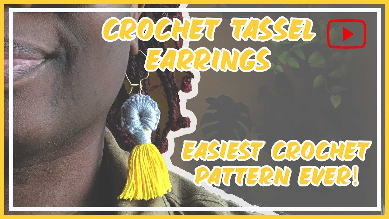 Easy Crochet Tassel Earrings | Yarn & Embroidery Thread 🧶🧵