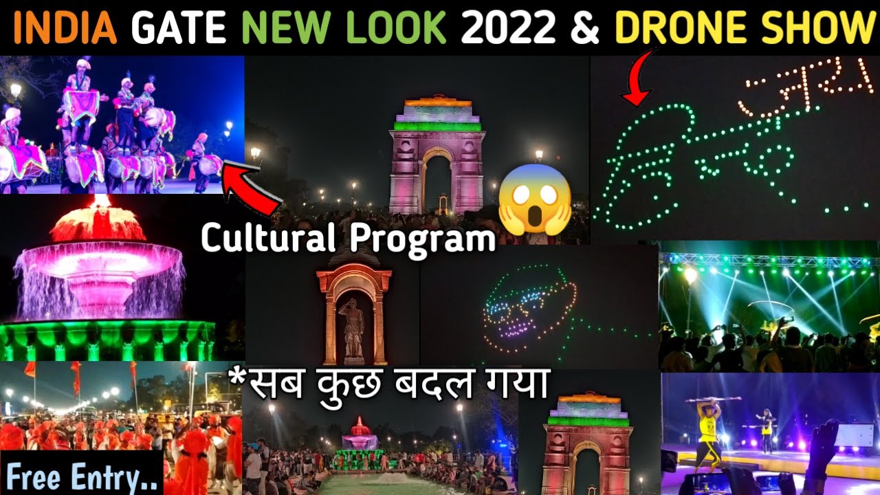 India Gate Delhi 2022 | India Gate New Look 2022 | Drone Show India Gate | Kartavya Path |India gate