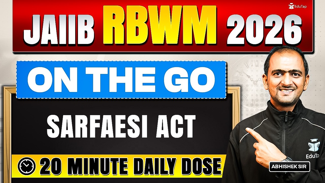 JAIIB RBWM Online Free Classes 2026 | Sarfaesi Act Concept & Question | JAIIB May 2026
