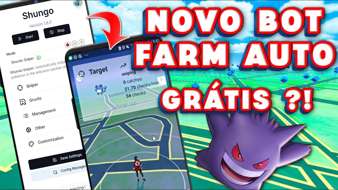 NOVO BOT Hack AUTO FARME De CHECK SHUNDO Para Pokémon GO Tutorial SHUNGO DOWNLOAD