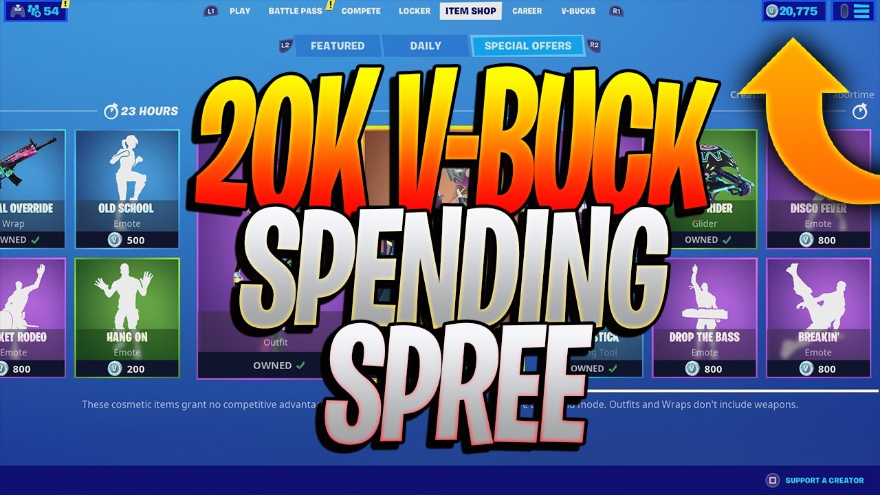 20,000 VBUCK SPENDING SPREE