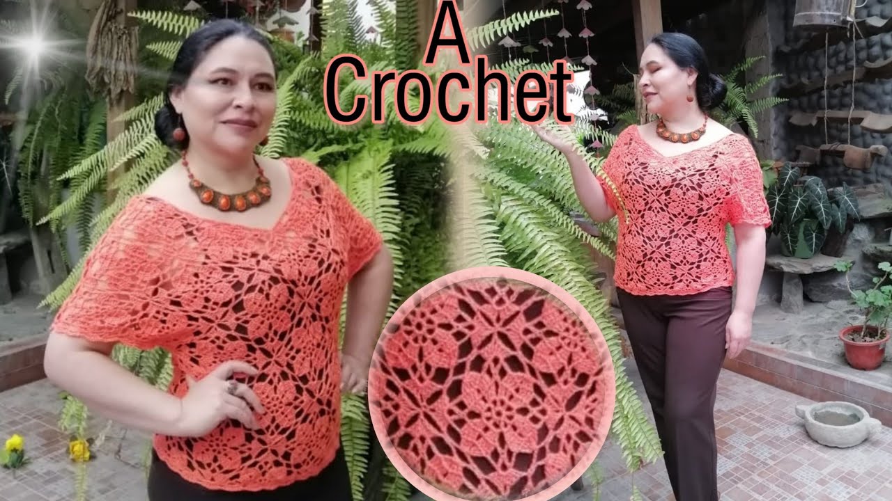 Como tejer en ganchillo - Blusa Primavera para TODAS las tallas.