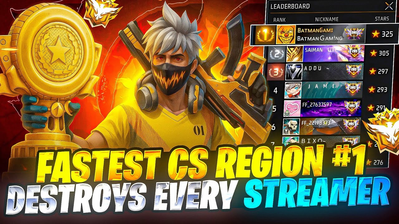 Cs Rank Region #1 🏆 IN 10 Hours 🤯 Destroying Every Streamer With My GreNade 💣 - Garena Free fire 