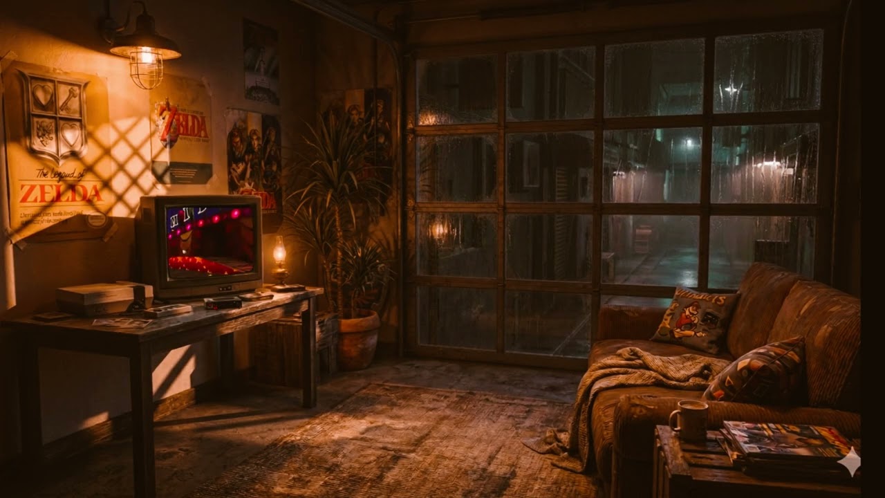 Rainy Childhood Night 🌧️ Nostalgic Room Ambience for Sleep & Relaxation