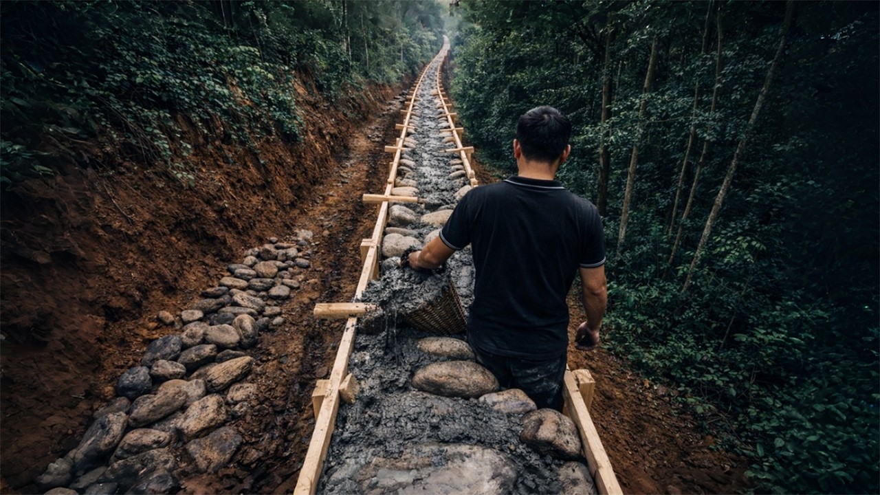 Turning Loose Rocks Into a Real Wall&hellip; This Got Surprisingly Hard 😳