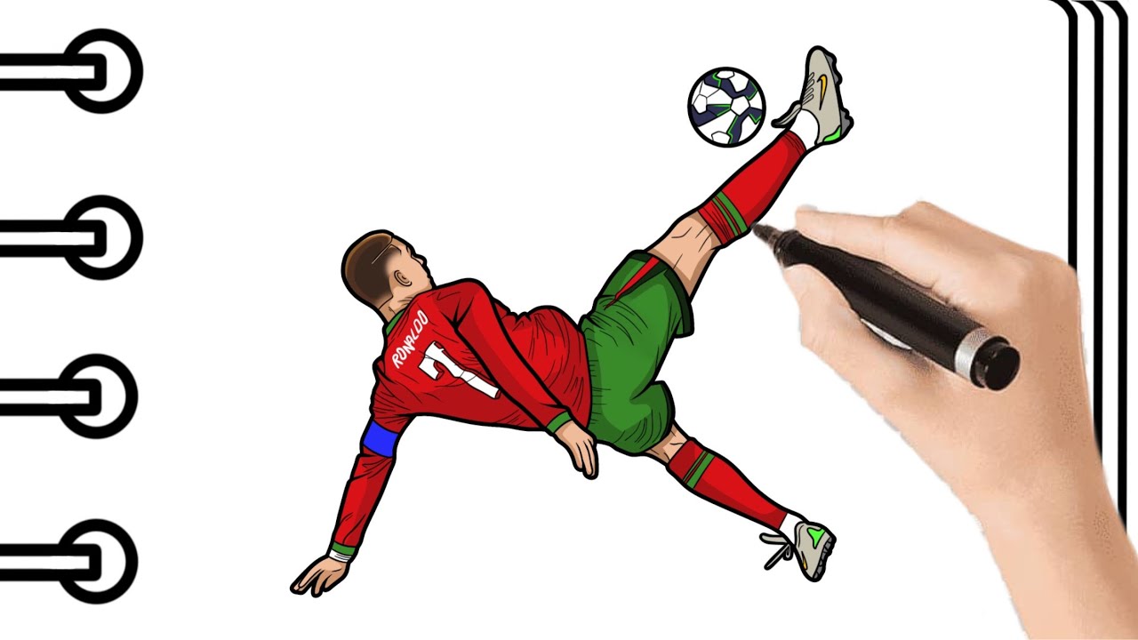 Como Dibujar a CRISTIANO RONALDO con Portugal paso a paso FACIL | Mapi Art TV.