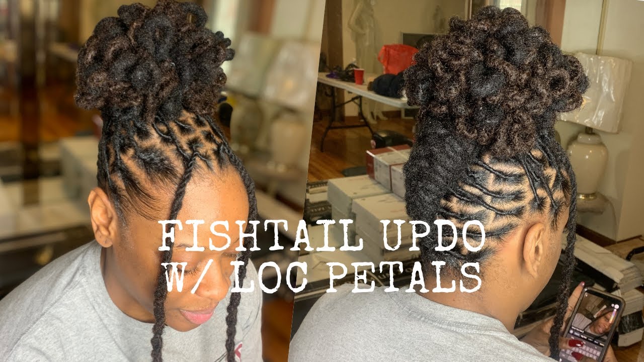 FISHTAIL UPDO W/ LOC PETALS