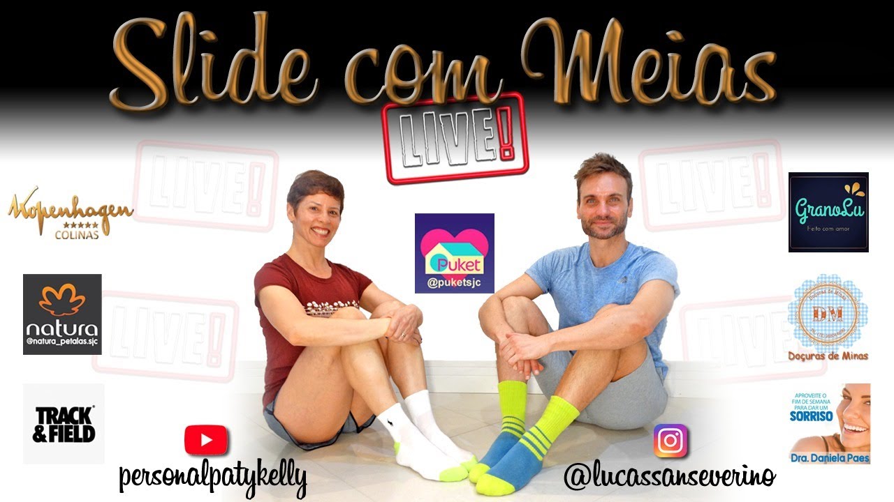 Aula de Slide com Meias - Patr&iacute;cia convida Lucas Sanseverino - #personalpatykelly