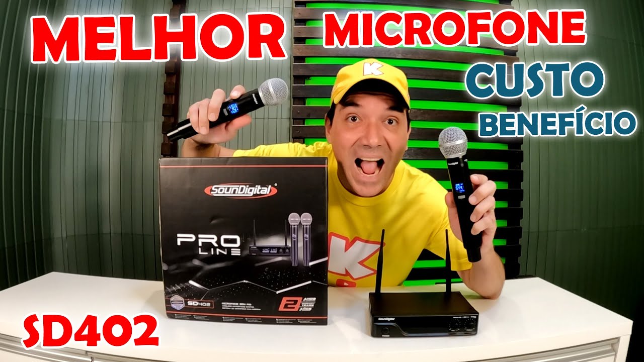MICROFONE MÃO SEM FIO DUPLO MELHOR CUSTO BENEFÍCIO SD 402 SOUNDIGITAL PRO LINE!