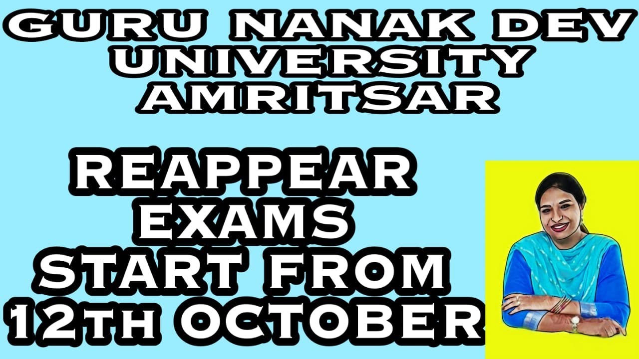 REAPPEAR EXAMINATION.  GNDU. AMRITSAR. online exams 2020