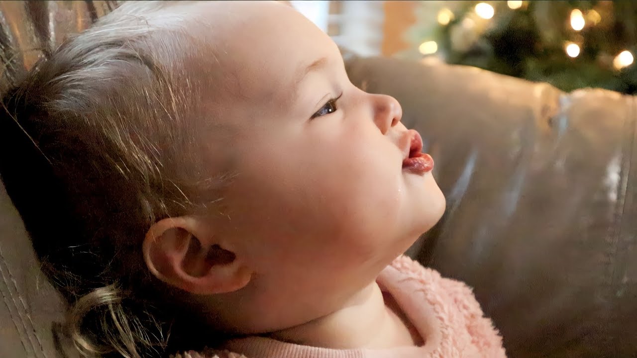 Baby Aubrey Sits on the Couch & Makes the Cutest Noises in the World!!