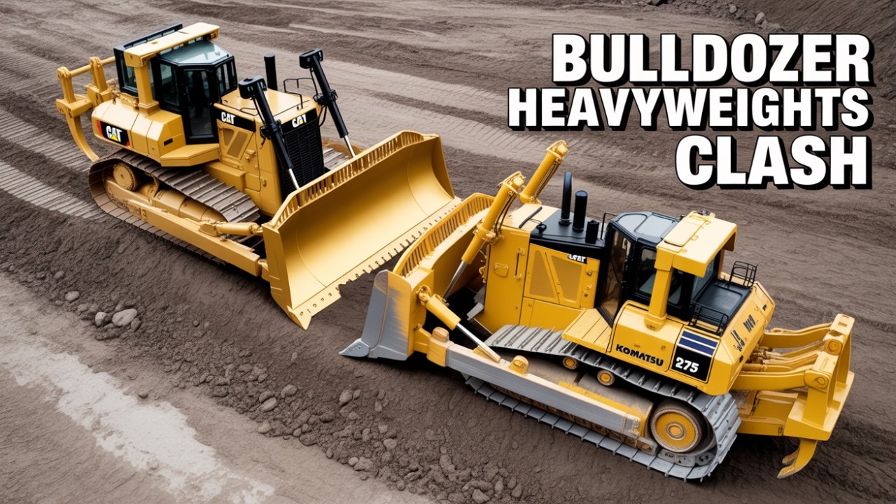 Caterpillar D9 vs Komatsu D275 Battle of the Bulldozers