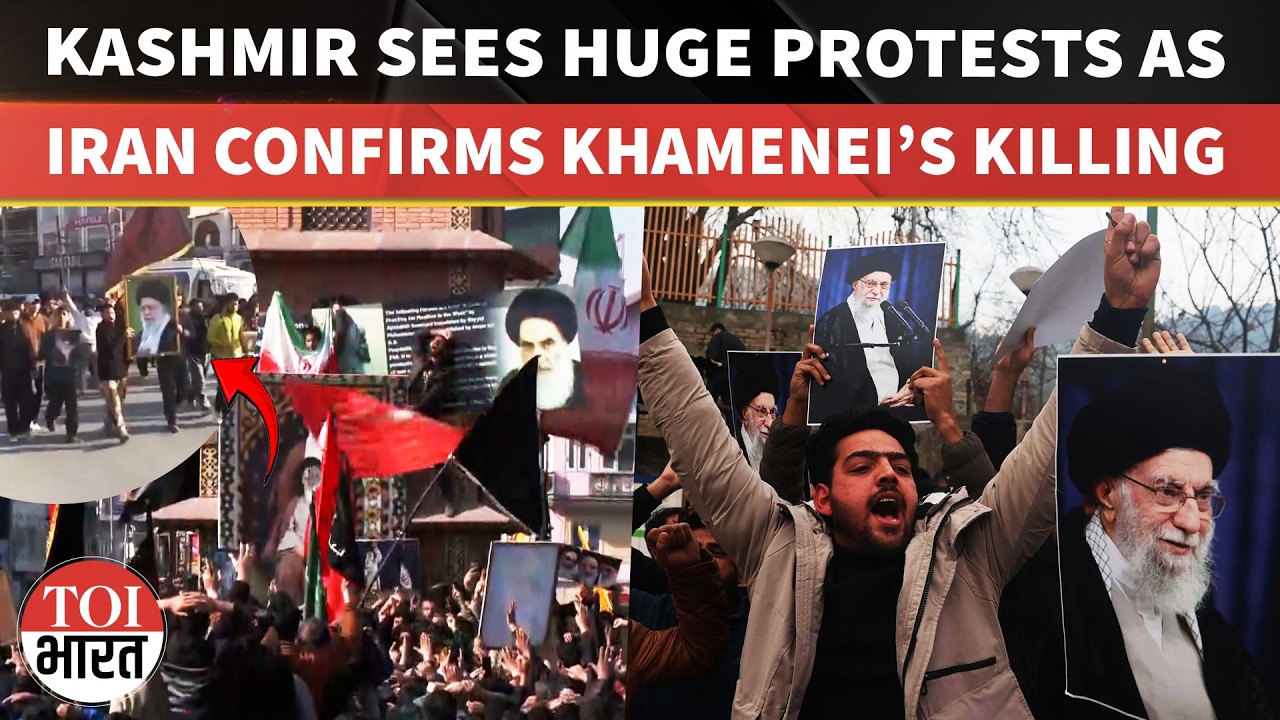Massive Protests In Jammu & Kashmir After Death Of Iran’s Ayatollah Khamenei In US‑Israeli Strikes