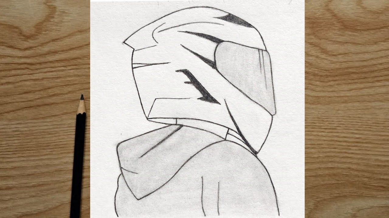 Bike Rider Sketch Drawing For Beginners Step By Step | Pencil Drawing Tutorial | Z 900 Bike Riding