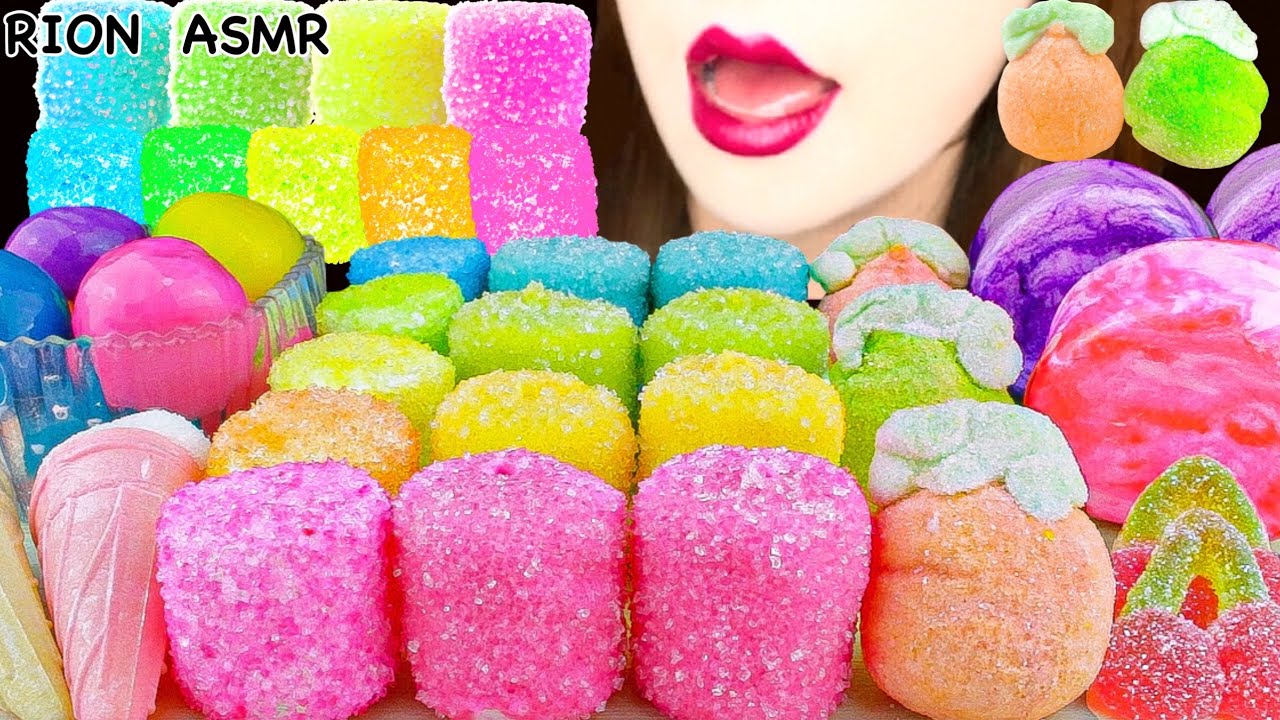 【ASMR】CRUNCHY MARSHMALLOW,SUGAR COVERED MARSHMALLOW,RAINBIW DANGO MUKBANG 먹방 EATING SOUNDS