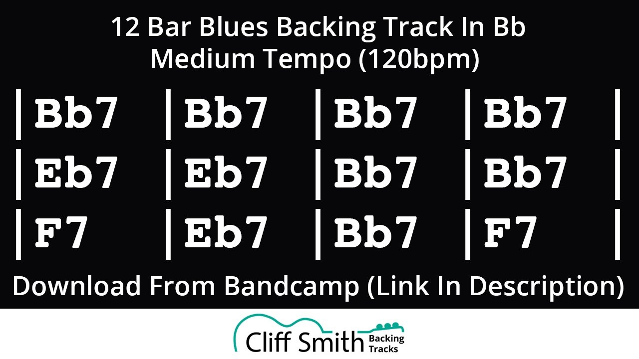 Bb - Medium Tempo 12 Bar Blues Backing Track (120bpm)