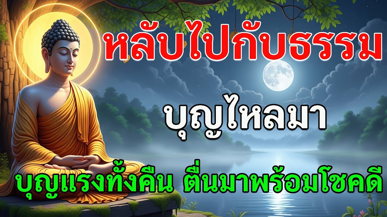 หลับไปกับธรรม บุญไหลมา บุญแรงทั้งคืน ตื่นมาพร้อมโชคดี #ธรรมะก่อนนอน #ฟังก่อนนอน #หลับสบาย