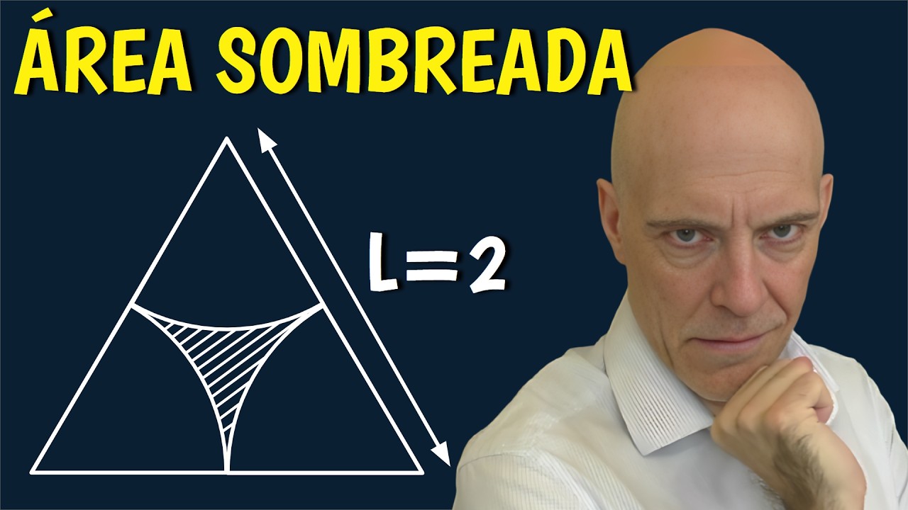 Área sombreada en el interior de un triángulo equilátero.