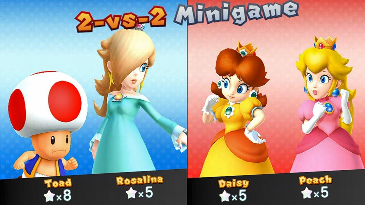 MARIO PARTY 10 MINIGAMES TOAD VS PEACH VS ROSALINA VS DAISY WII