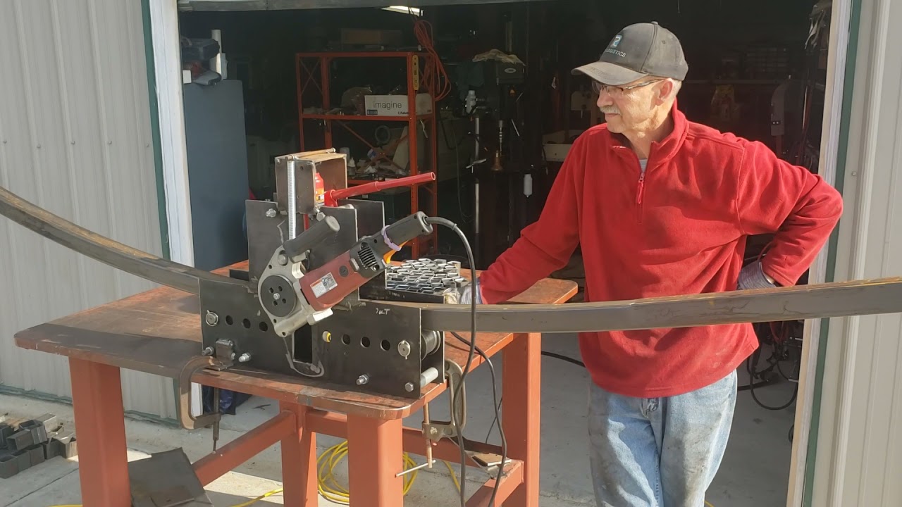 Demonstration homemade DYI metal tube roller on 2