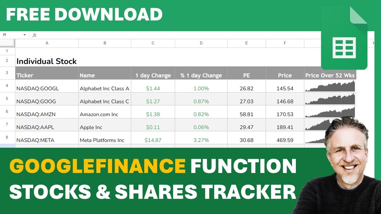 Use the GOOGLEFINANCE Function to Create a LIVE Stocks and Shares Portfolio Tracker in Googlesheets