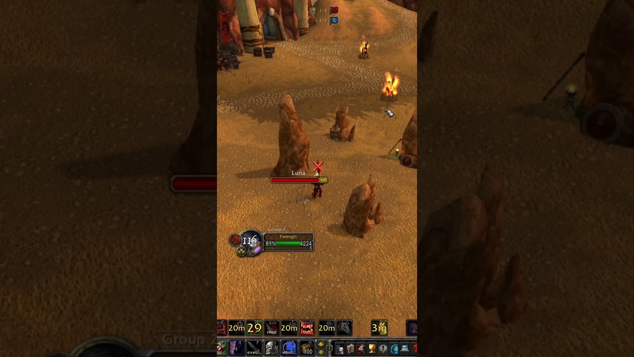 WoW Classic Era fury warrior pvp Warsong Gulch highlight #4 - surviving a 1v1 as FC! barely capping!
