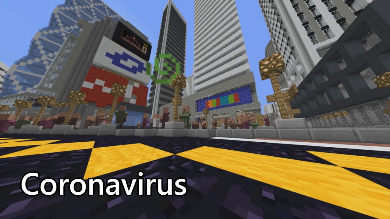 coronavirus portrayed by minecraft