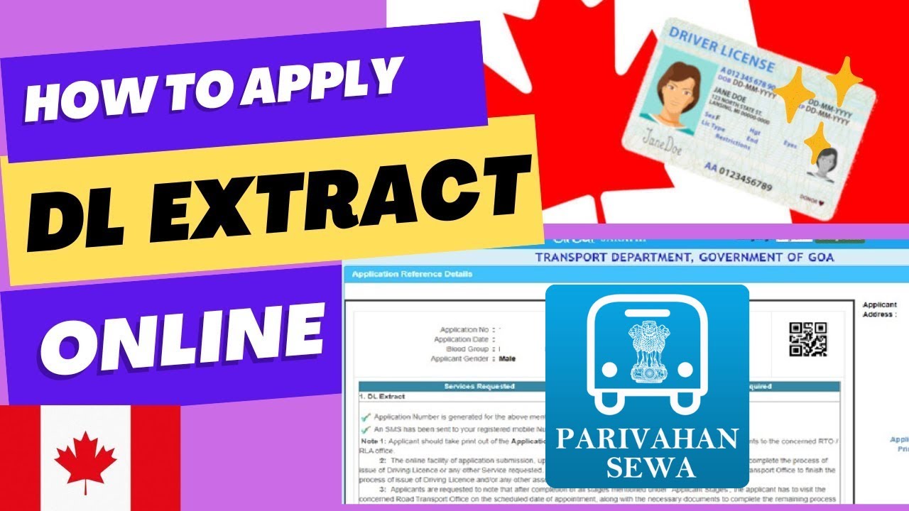 How to apply for DL Extract online | DL Extract for Canada | Driving experience letter | DL Extract
