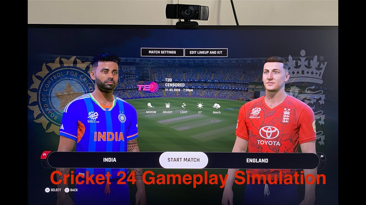 India vs England T20 Mode Semi Final – Cricket 24 Gameplay Simulation