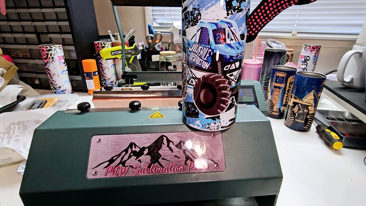 Sublimation on a 4-in-1 Quad Cooler with the PNW Drinkware Press and ProSlide