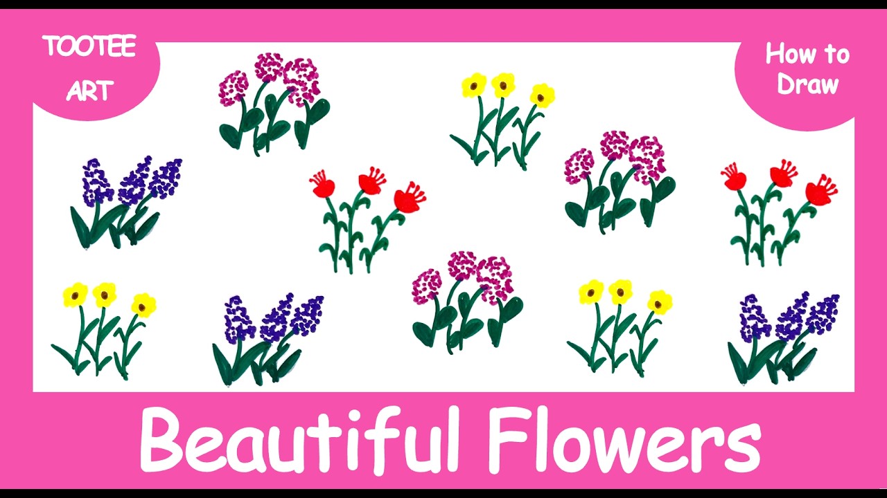 **FLOWERS*- Please like, subscribe and share | Kids learning drawings, support our channel