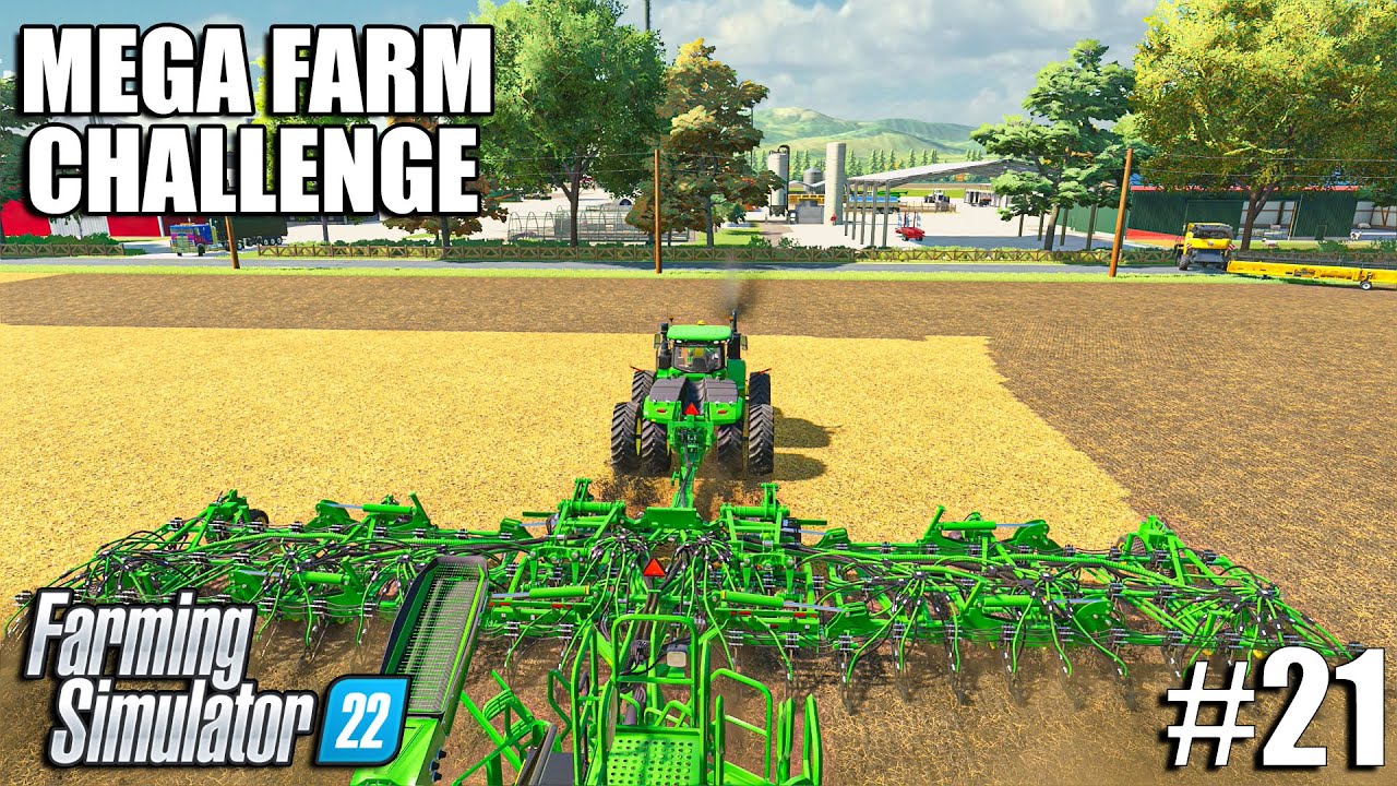 Planting SOYBEANS with JOHN DEERE P576 AIR DRILL  | MEGA FARM Challenge | Farming Simulator 22