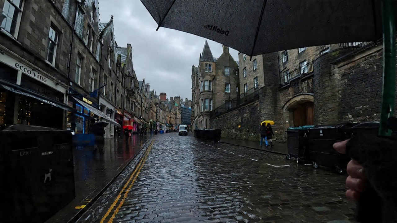 Edinburgh's Old Town in HEAVY Rain & Wind | Rainy Day Scotland POV 4K