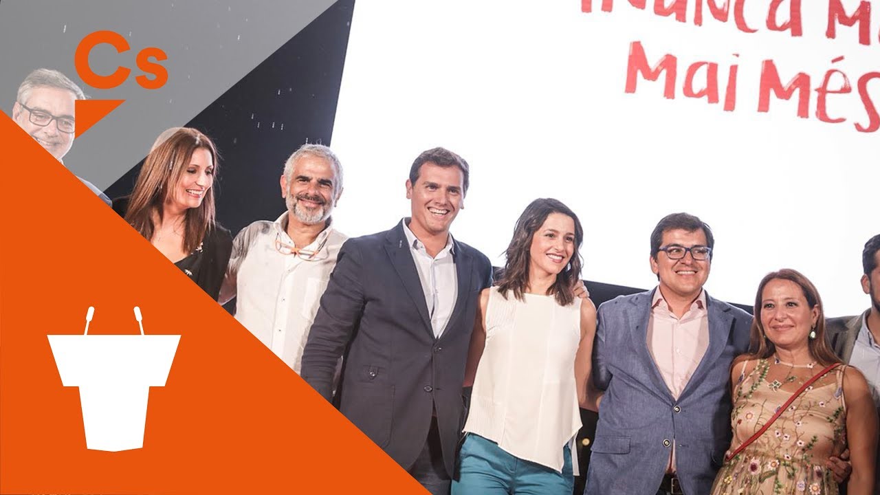 Albert Rivera, Inés Arrimadas y Carlos Carrizosa. Acto 