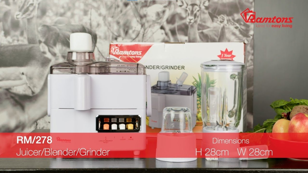 Ramtons | RM/278 Juicer, Blender, Grinder | 2 speed power function | Product Specifications